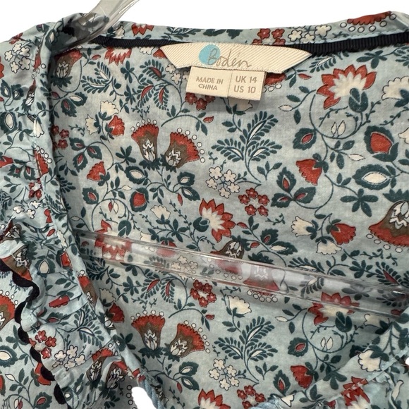 Boden Ruffle Sleeveless Cotton Top Size 10 - Picture 3 of 7